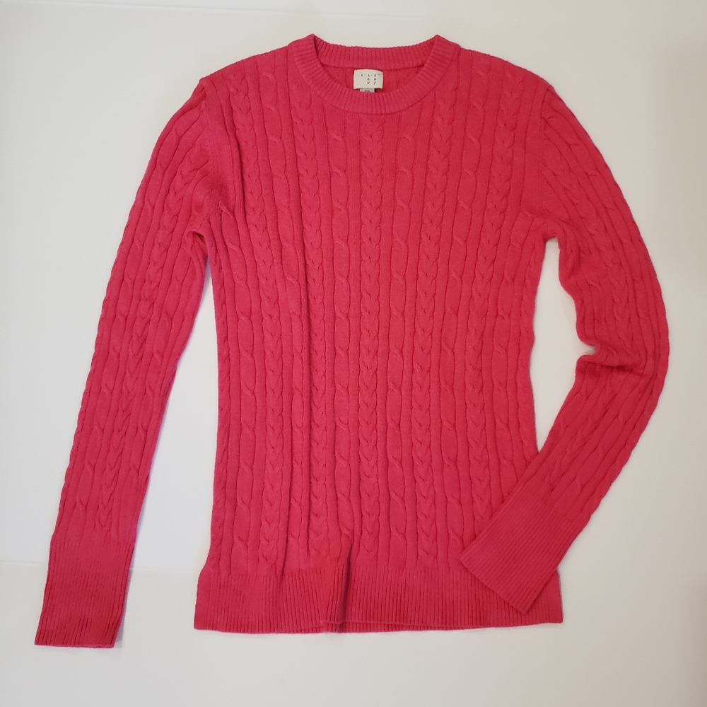 NWT a new day Pink Cableknit Sweater Women's XS